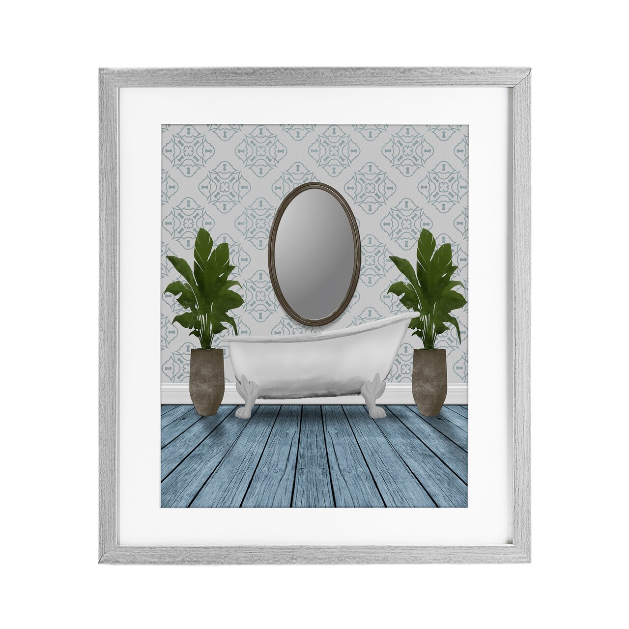 Stupell Industries Restful Wash Bathtub Framed Print Under Glass, design by Marcus Prime